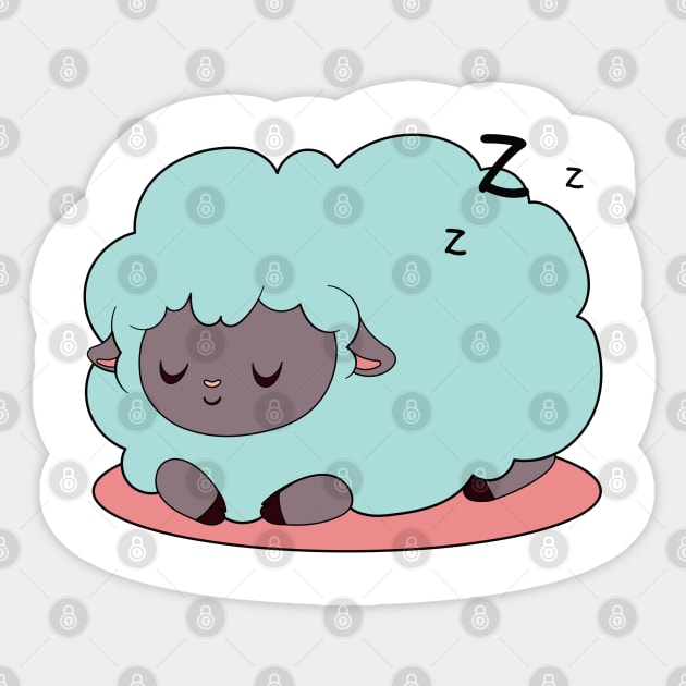 cute green pacefully sleeping sheep Sticker by TurnEffect